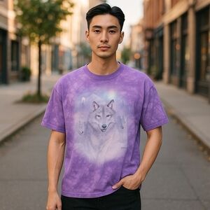 The Mountain Wolves Purple 100% Cotton Tye Dye T-Shirt Size XL